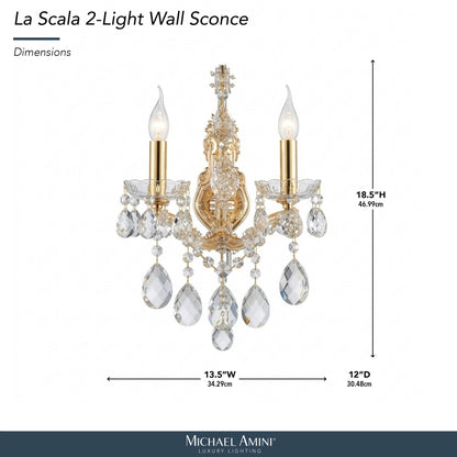 Michael Amini Lighting - La Scala Traditional Crystal Wall Sconce - Gold