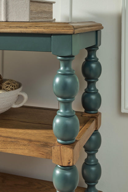 Finnworth - Console Sofa Table - Blue / Brown