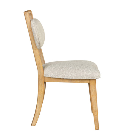 Ryder - Dining Chair - Chestnut Elm / Ant Brass / Tauple Boucle