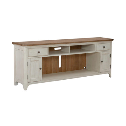 Fireplace TV Consoles - 79" Fireplace TV Console - Medium Brown