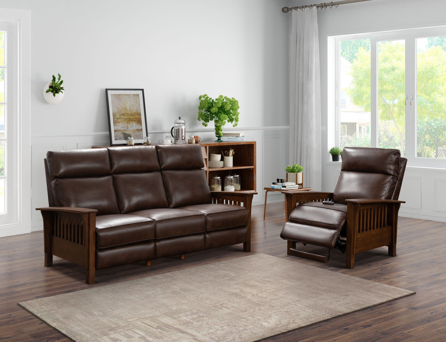 Artisan - Power Recliner-With Power Headrest - Dark Brown