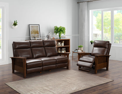 Artisan - Power Recliner-With Power Headrest - Dark Brown