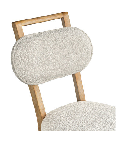 Ryder - Dining Chair - Chestnut Elm / Ant Brass / Tauple Boucle