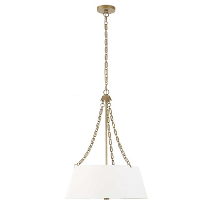 Andalucia - 4 Light Drum Pendant - Gold / White