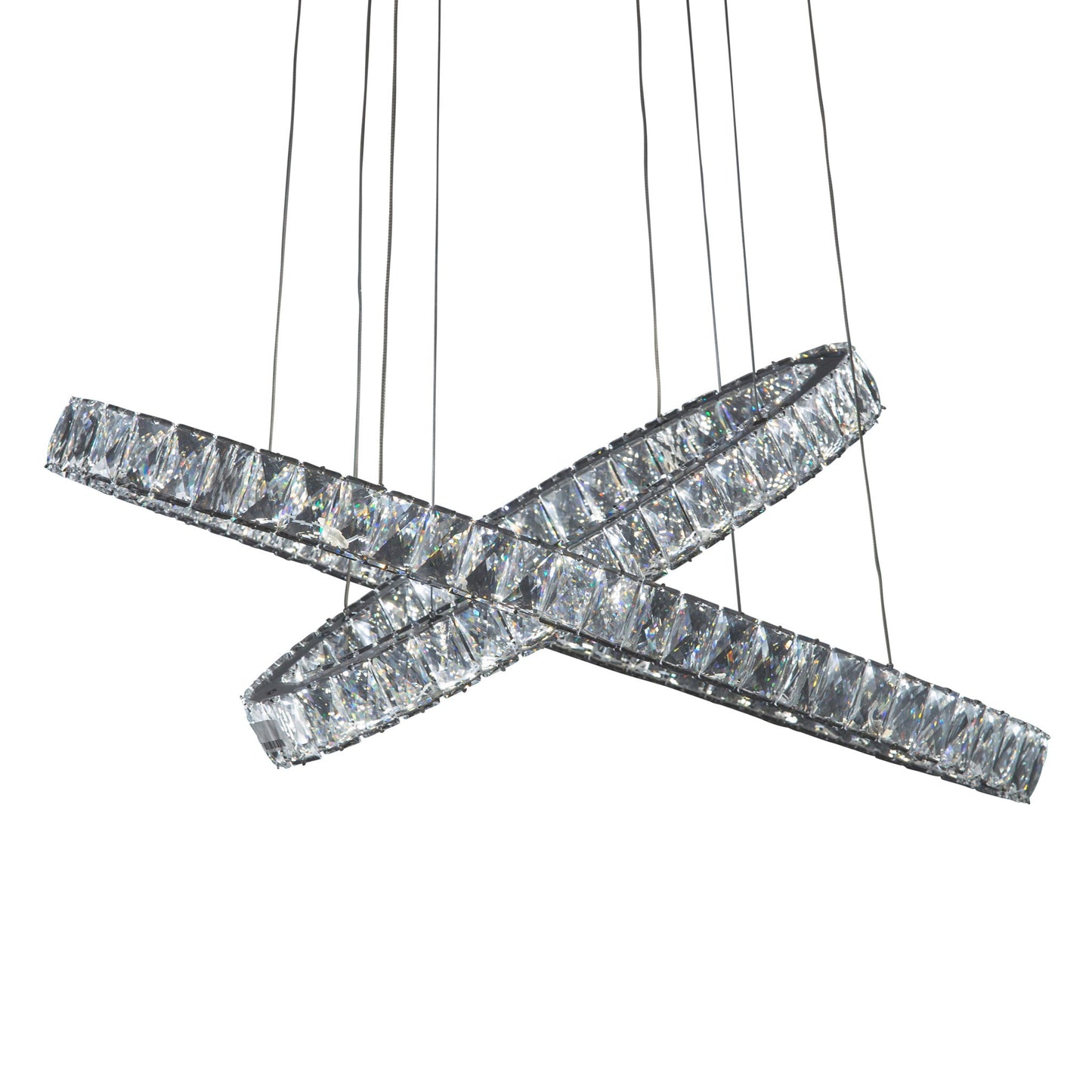 Michael Amini Lighting - Crossover Modern Crystal LED Chandelier - Chrome