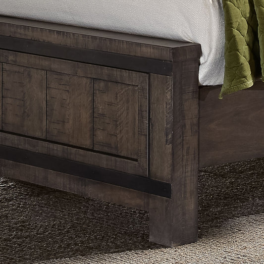 Thornwood Hills - King Panel Footboard - Rock Beaten Brown