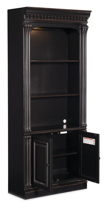 Telluride - Bunching Bookcase (With Doors) - Black