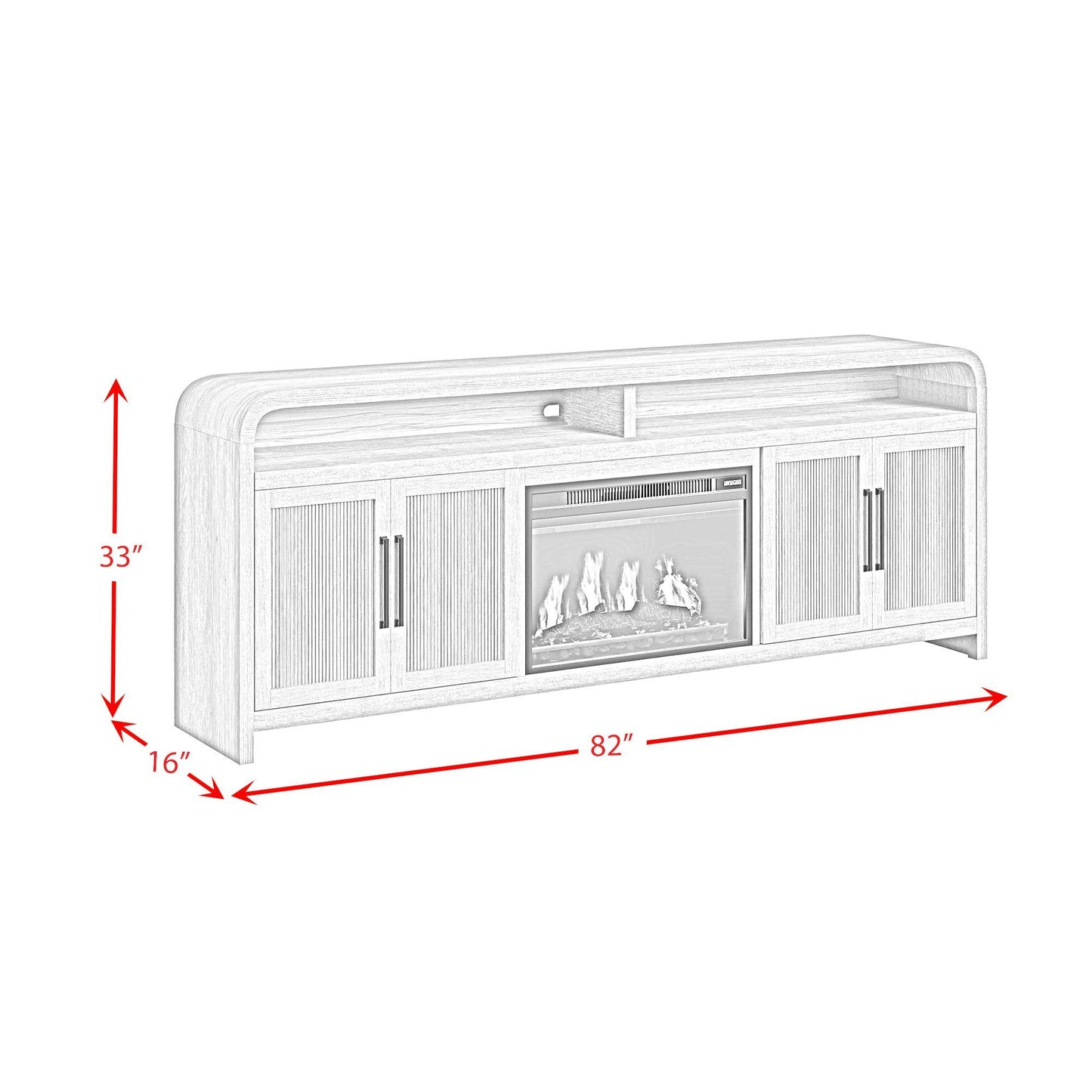 Ridgemont - 4 Piece Entertainment Unit With 82" TV Console