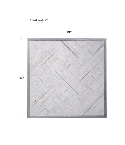 Redondo - Coastal Wood Wall Decor - Pearl Silver