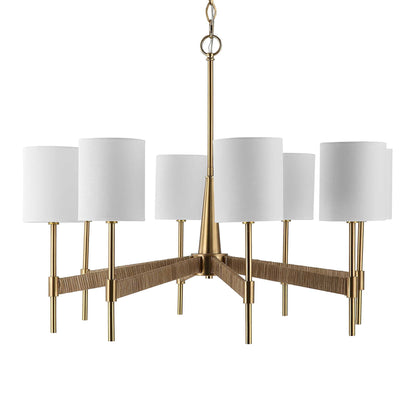 Lautoka - Rattan 8 Light Chandelier - Light Brown