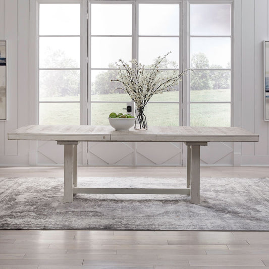 Backroads - Trestle Table Top - Weathered White & Parchment