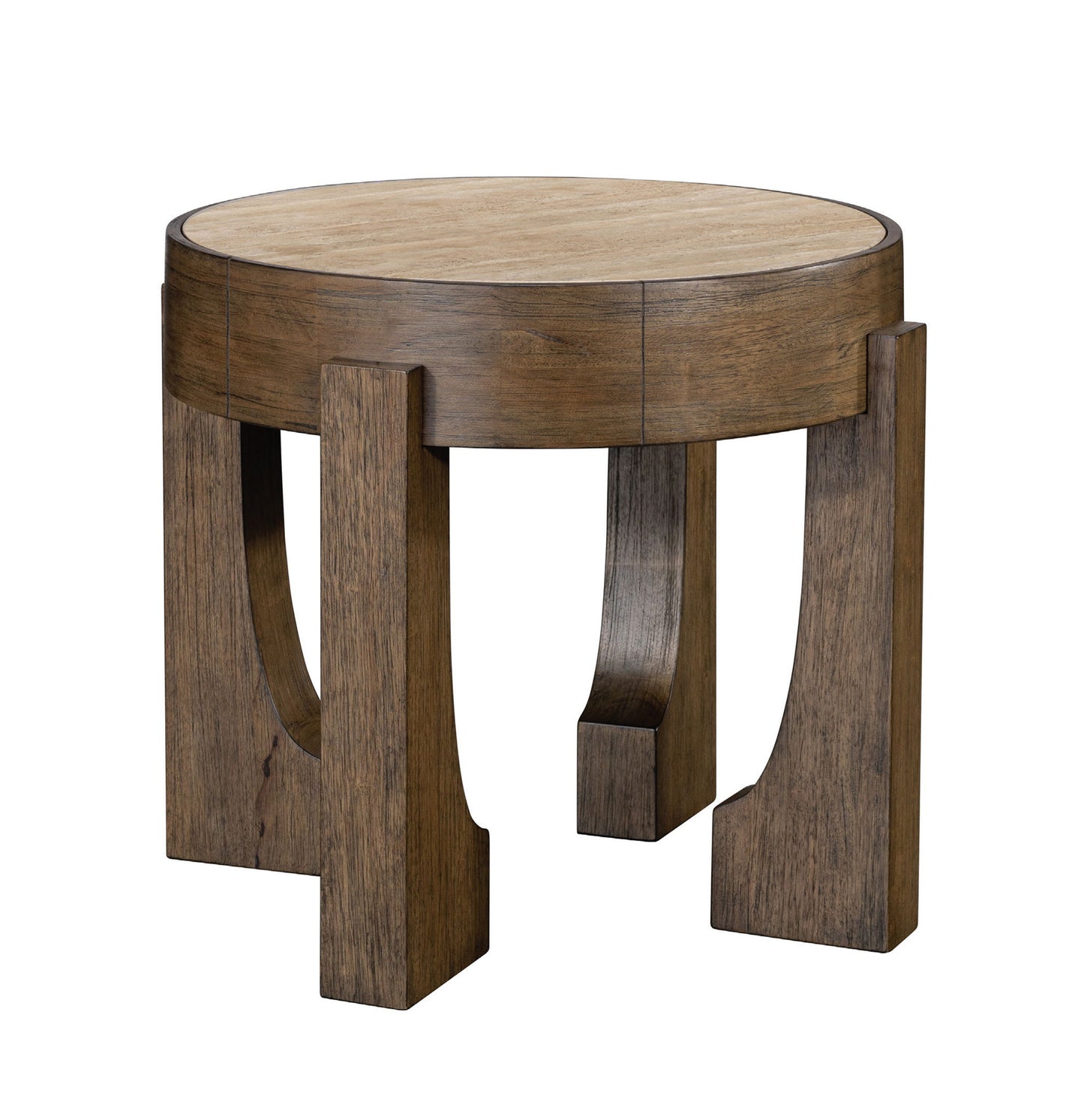 Canyon - End Table - Espresso / Travertine