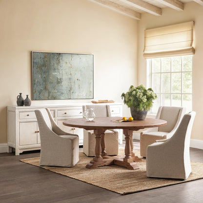 Warwick - Upholstered Rolling Dining Chair