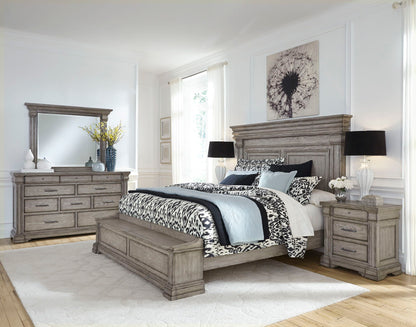 Madison Ridge - Queen Panel Wood Bed With Blanket Chest Footboard - Heritage Taupe