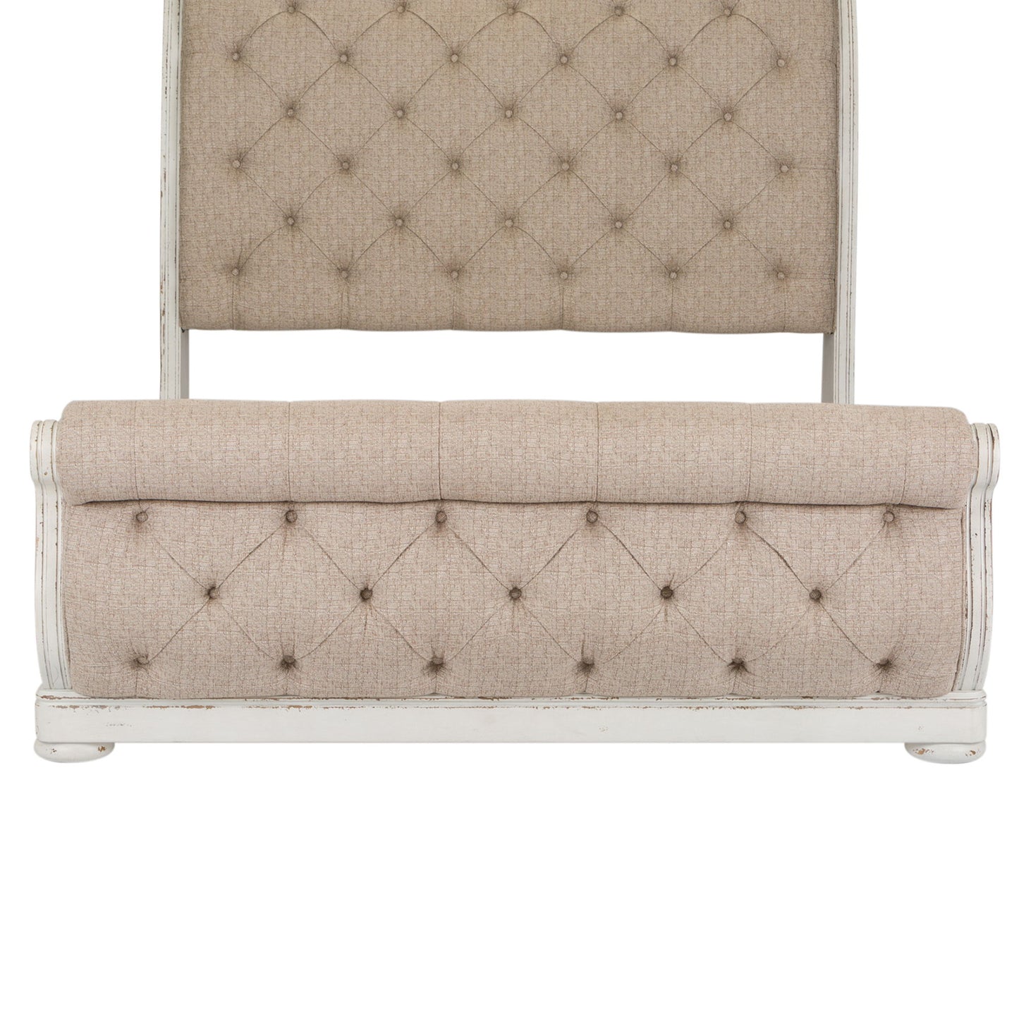 Abbey Park - King Upholstered Sleigh Footboard - White