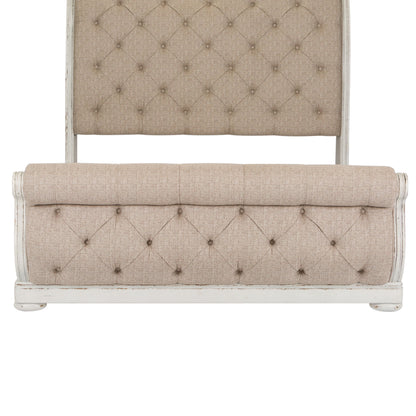 Abbey Park - King Upholstered Sleigh Footboard - White