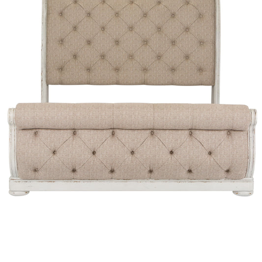 Abbey Park - King Upholstered Sleigh Footboard - Antique White