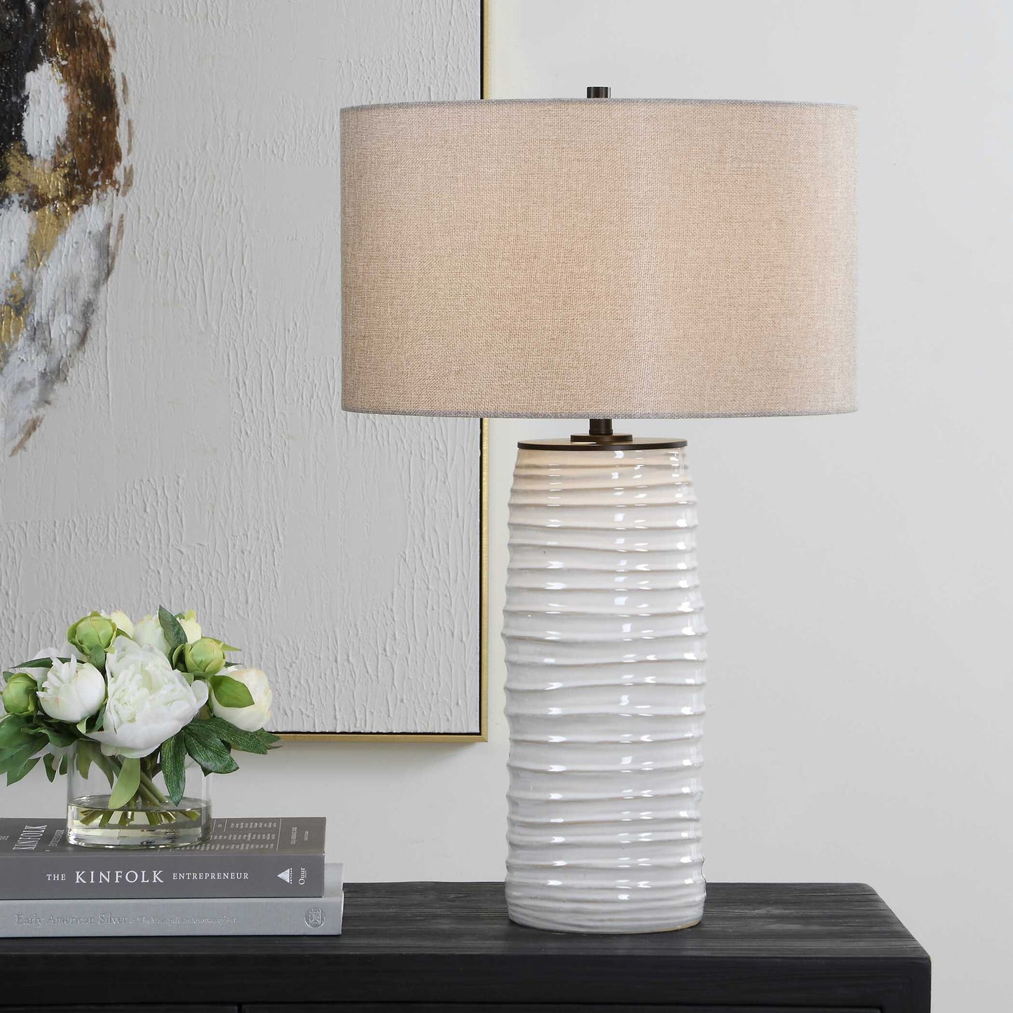 Barat - Ceramic Table Lamp - White
