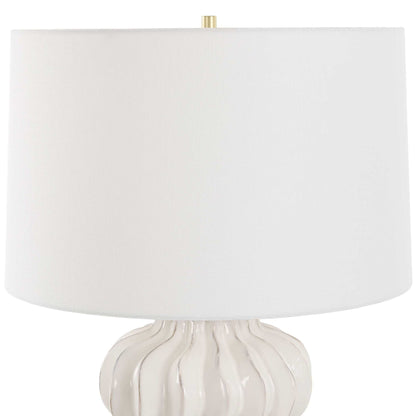 Wrenley - Ridged Table Lamp - White