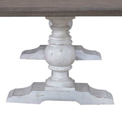 River Place - Trestle Table Base - Riverstone White & Tobacco