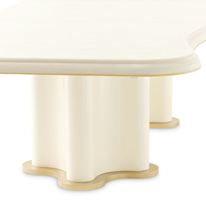 La Terrazza - Double Pedestal Dining Table - Creamy Pearl