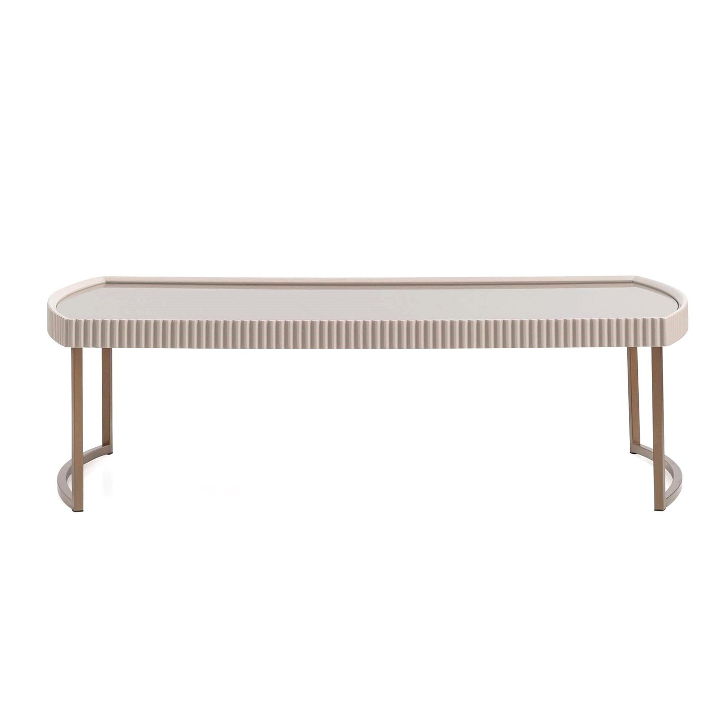 Lisbon - Cocktail Table - Silken Cream / Bronze