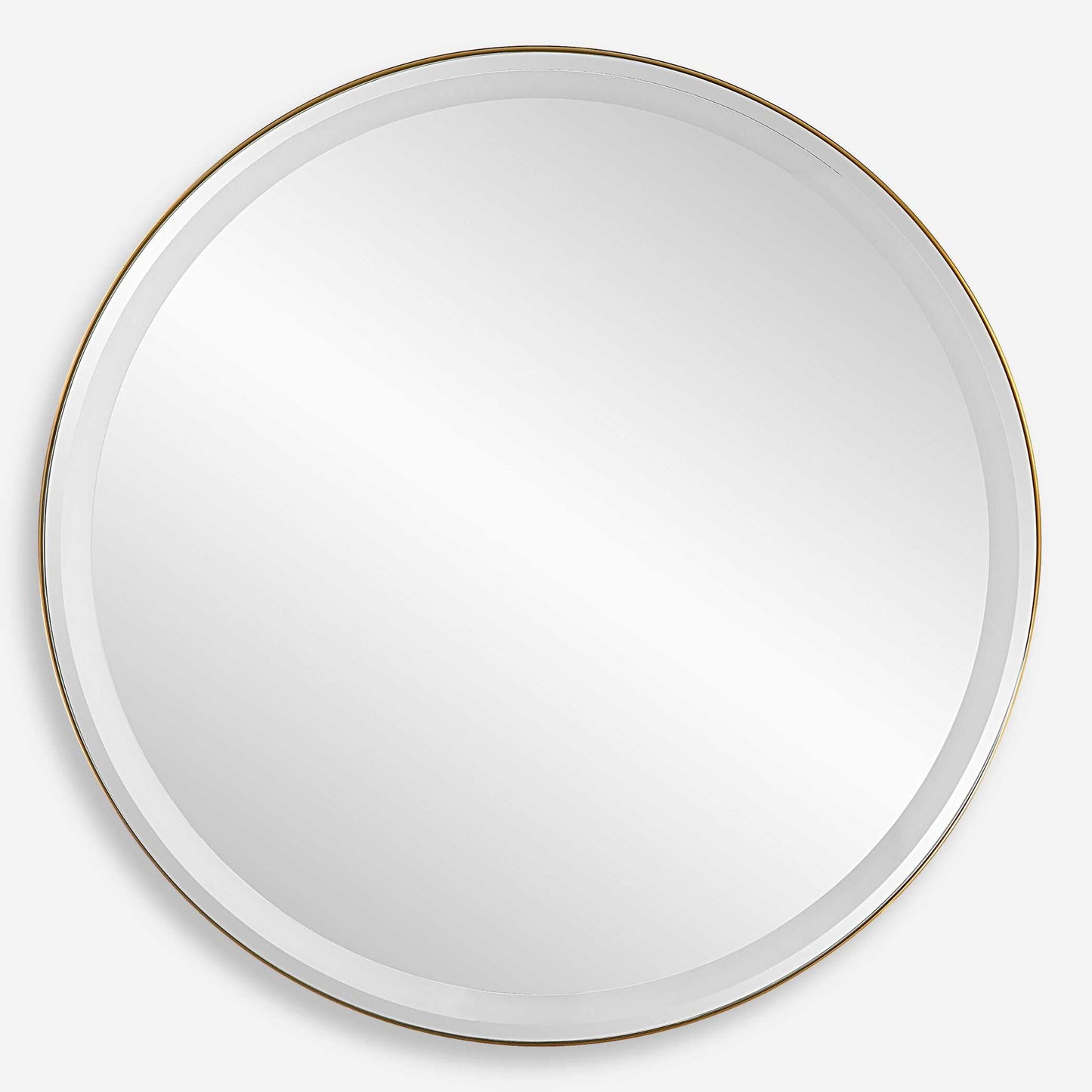 Crofton - Lighted Brass Round Mirror