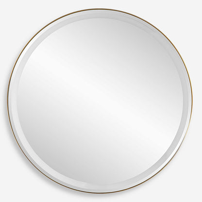 Crofton - Lighted Brass Round Mirror