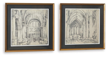 Downyard - Wall Art Set (Set of 2) - Black / Beige
