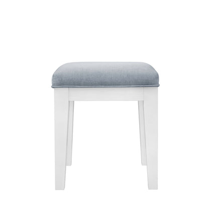 Reflections - Vanity Stool - Pearl White & Rhinestone