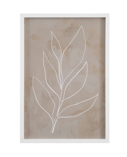 Leaf Line Art II Framed Print - Light Brown