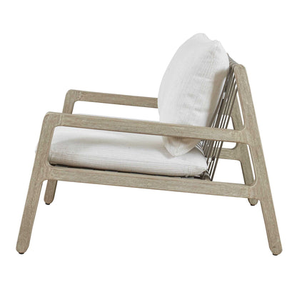 Strapped - Outdoor Lounge Chair - Light Brown / Pearl Silver