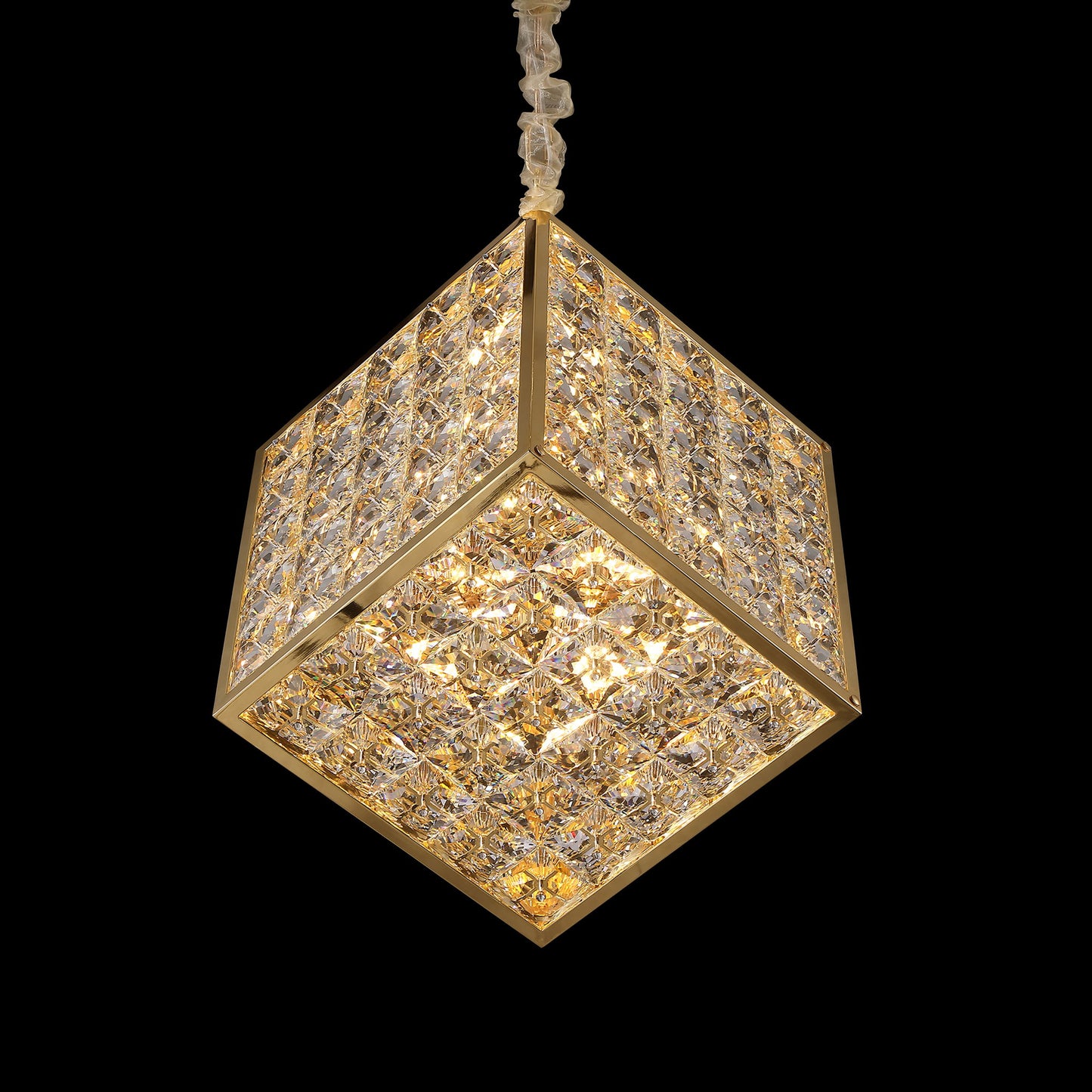 Michael Amini Lighting - Cubes Modern Crystal Chandelier - Gold