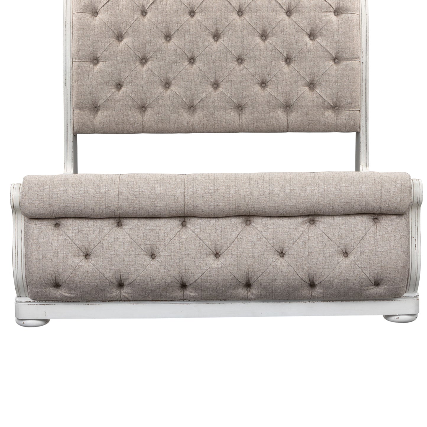 Magnolia Manor - King Upholstered Sleigh Footboard - Antique White