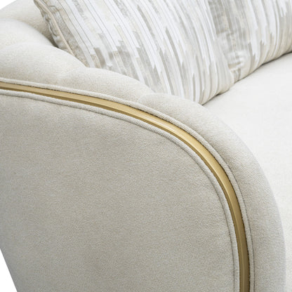 Scotts Square - Loveseat - Cornsilk / Light Champagne