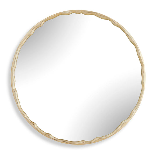 Crinkle - Round Mirror - Brass