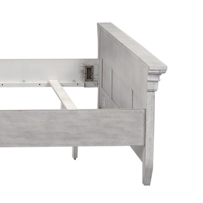 Heartland - Queen Panel Footboard - Antique White / Tobacco Tops