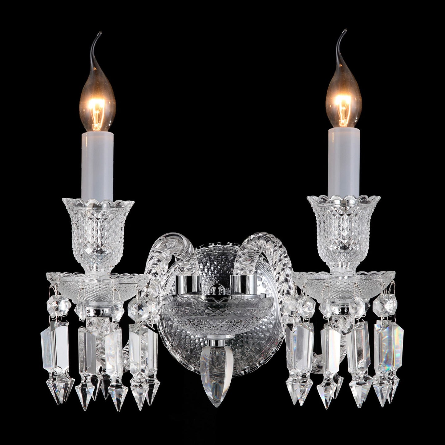 Michael Amini Lighting - Treviso 2-Light Traditional Crystal Wall Sconce - Clear