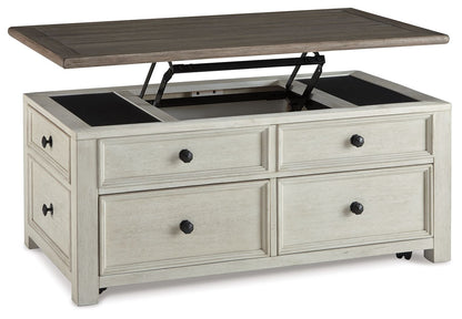 Bolanburg - Lift Top Cocktail Table - White / Brown / Beige