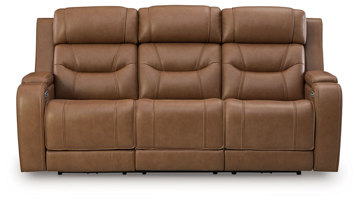 Knightington - 3 Pc. - Power Reclining Sofa, Loveseat And Recliner - Caramel