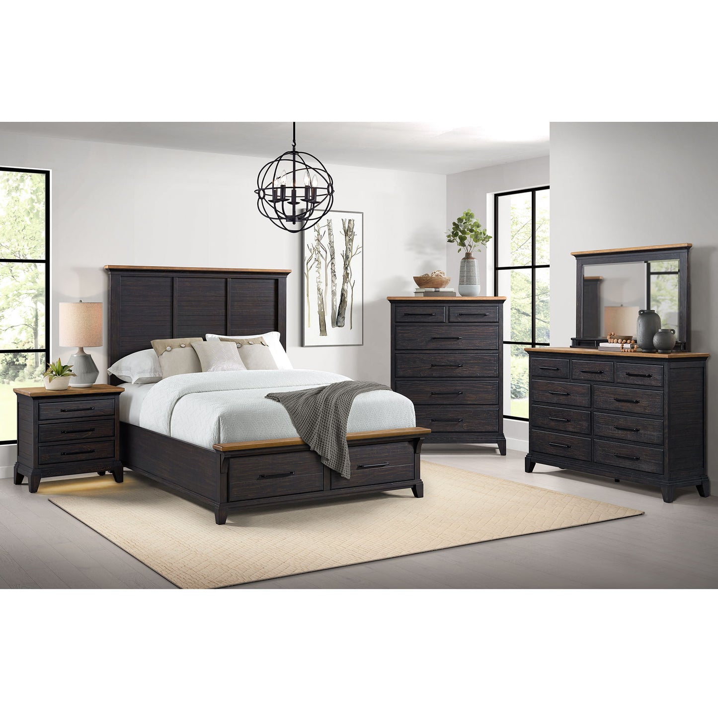Montrose - Nightstand With Charger & Sensor Light - Espresso & Brown
