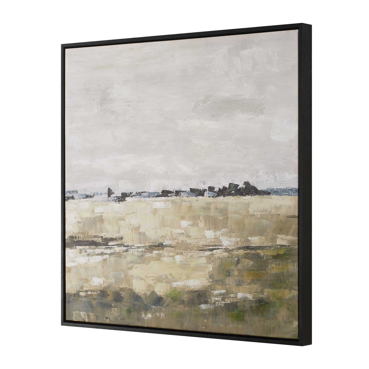 Fragment - Hand Painted Landscape Art - Black / Brown / Gray / Green / White