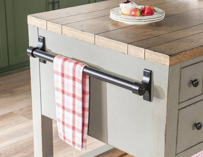 Vintage Market - Kitchen Island 6 Drawer With Casters