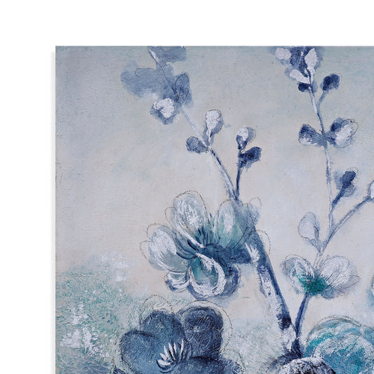 Blue Blooms Canvas Art - Blue