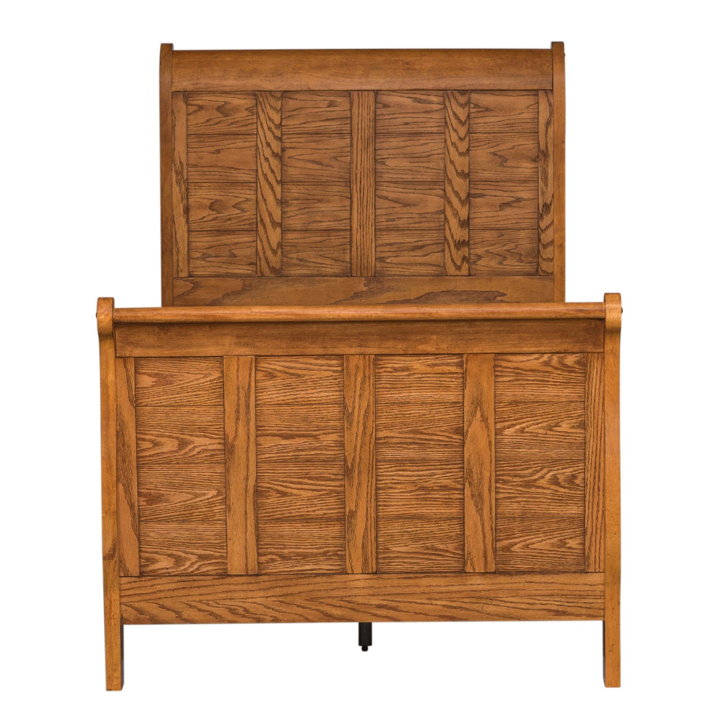 Grandpas Cabin - Twin Sleigh Headboard & Footboard - Aged Oak