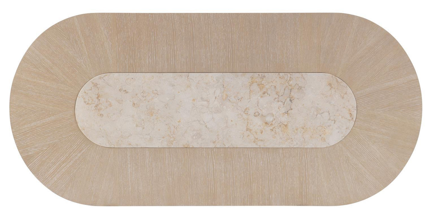 Biscayne - Double Pedestal Counter Height Table - Beige