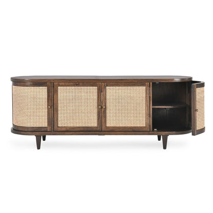 Teresa - 4 Door Buffet - Walnut / Natural Brown