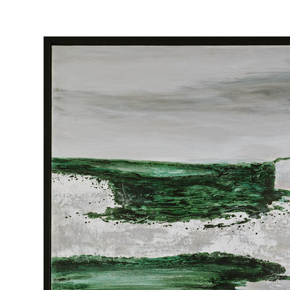 Emerald Horizon Framed Canvas - Green