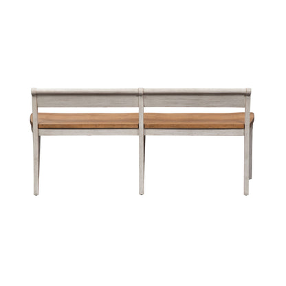 Farmhouse Reimagined - Bench - Antique White / Chestnut Tops