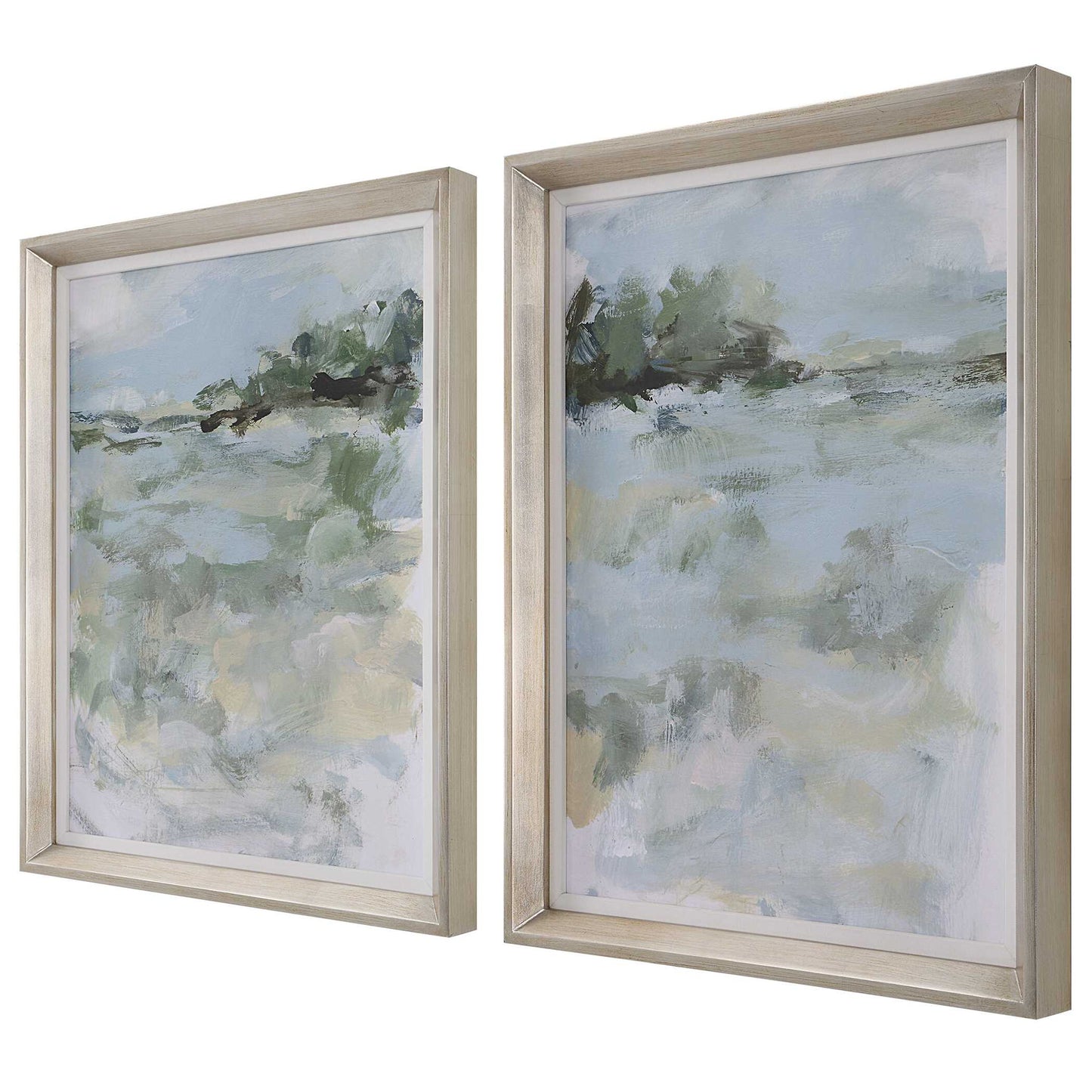 Far Away View - View Framed Prints - Light Blue